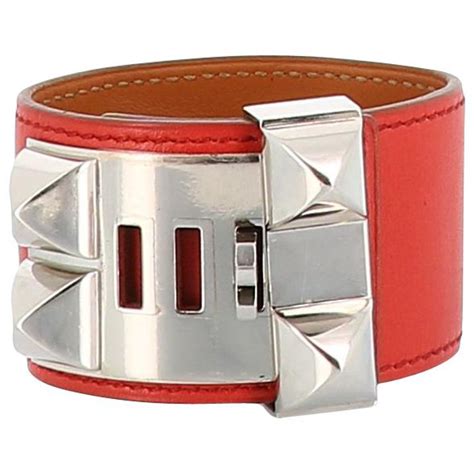 hermes orange leather bracelet|bracelet hermes orange cuir.